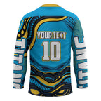 Personalized North Queensland Cowboys Hockey Jersey Aboriginal Dot Art - Dreamtime Rugby Mascot