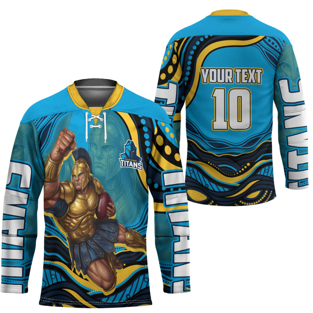 Personalized North Queensland Cowboys Hockey Jersey Aboriginal Dot Art - Dreamtime Rugby Mascot