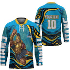 Personalized North Queensland Cowboys Hockey Jersey Aboriginal Dot Art - Dreamtime Rugby Mascot