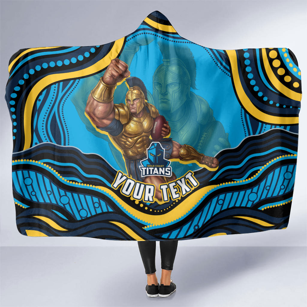 Personalized North Queensland Cowboys Hooded Blanket Aboriginal Dot Art - Dreamtime Rugby Mascot