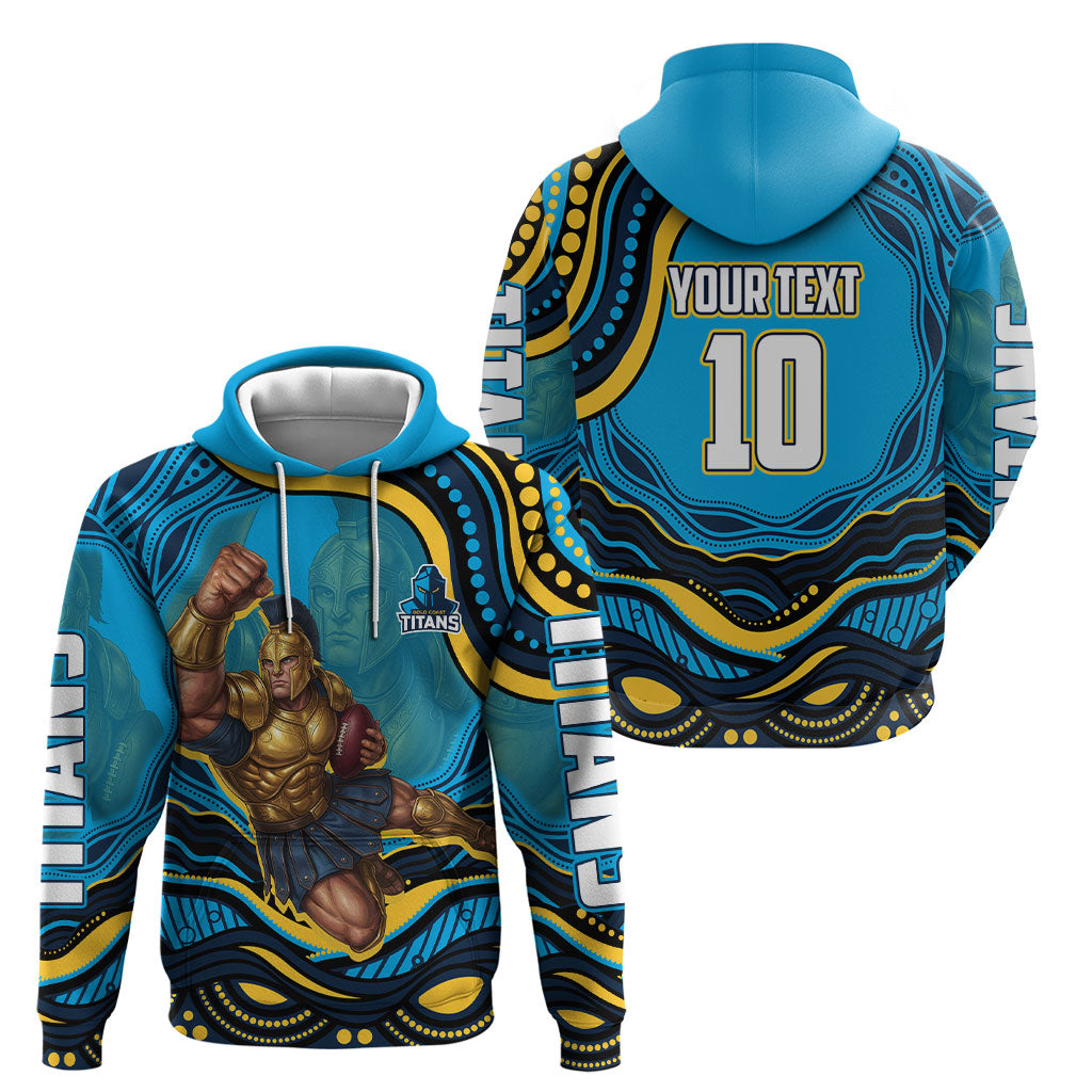 Personalized North Queensland Cowboys Hoodie Aboriginal Dot Art - Dreamtime Rugby Mascot
