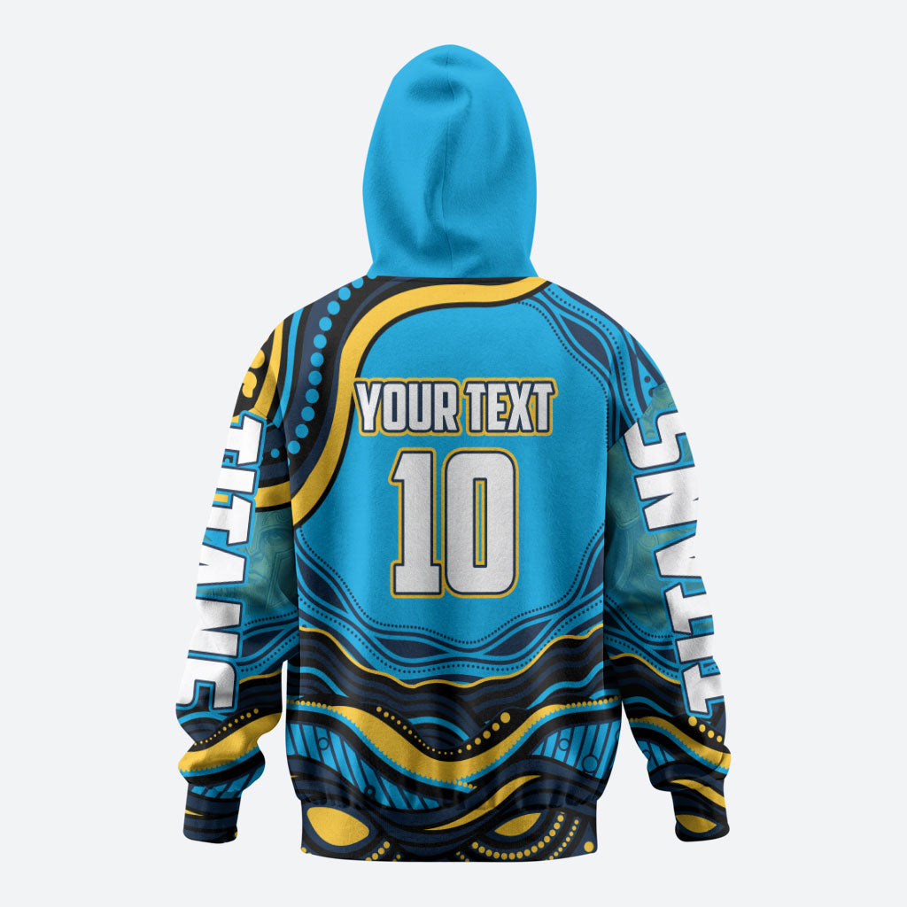 Personalized North Queensland Cowboys Hoodie Aboriginal Dot Art - Dreamtime Rugby Mascot
