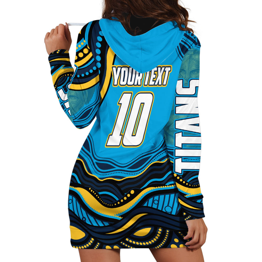 Personalized North Queensland Cowboys Hoodie Dress Aboriginal Dot Art - Dreamtime Rugby Mascot