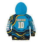Personalized North Queensland Cowboys Kid Hoodie Aboriginal Dot Art - Dreamtime Rugby Mascot