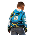 Personalized North Queensland Cowboys Kid Hoodie Aboriginal Dot Art - Dreamtime Rugby Mascot
