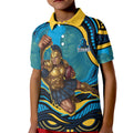 Personalized North Queensland Cowboys Kid Polo Shirt Aboriginal Dot Art - Dreamtime Rugby Mascot