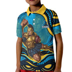 Personalized North Queensland Cowboys Kid Polo Shirt Aboriginal Dot Art - Dreamtime Rugby Mascot