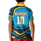 Personalized North Queensland Cowboys Kid Polo Shirt Aboriginal Dot Art - Dreamtime Rugby Mascot