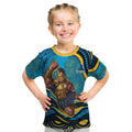 Personalized North Queensland Cowboys Kid T Shirt Aboriginal Dot Art - Dreamtime Rugby Mascot