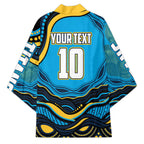 Personalized North Queensland Cowboys Kimono Aboriginal Dot Art - Dreamtime Rugby Mascot