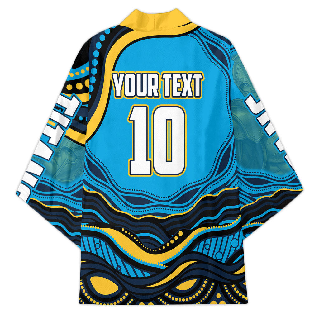 Personalized North Queensland Cowboys Kimono Aboriginal Dot Art - Dreamtime Rugby Mascot