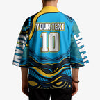 Personalized North Queensland Cowboys Kimono Aboriginal Dot Art - Dreamtime Rugby Mascot