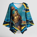 Personalized North Queensland Cowboys Kimono Sleeve Blouse Aboriginal Dot Art - Dreamtime Rugby Mascot