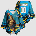 Personalized North Queensland Cowboys Kimono Sleeve Blouse Aboriginal Dot Art - Dreamtime Rugby Mascot