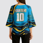 Personalized North Queensland Cowboys Kimono Sleeve Blouse Aboriginal Dot Art - Dreamtime Rugby Mascot