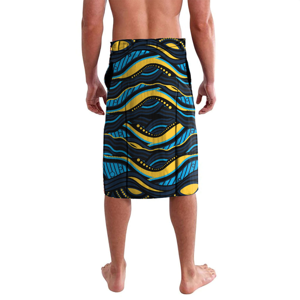 Personalized North Queensland Cowboys Lavalava Aboriginal Dot Art - Dreamtime Rugby Mascot