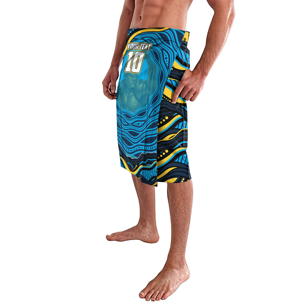 Personalized North Queensland Cowboys Lavalava Aboriginal Dot Art - Dreamtime Rugby Mascot