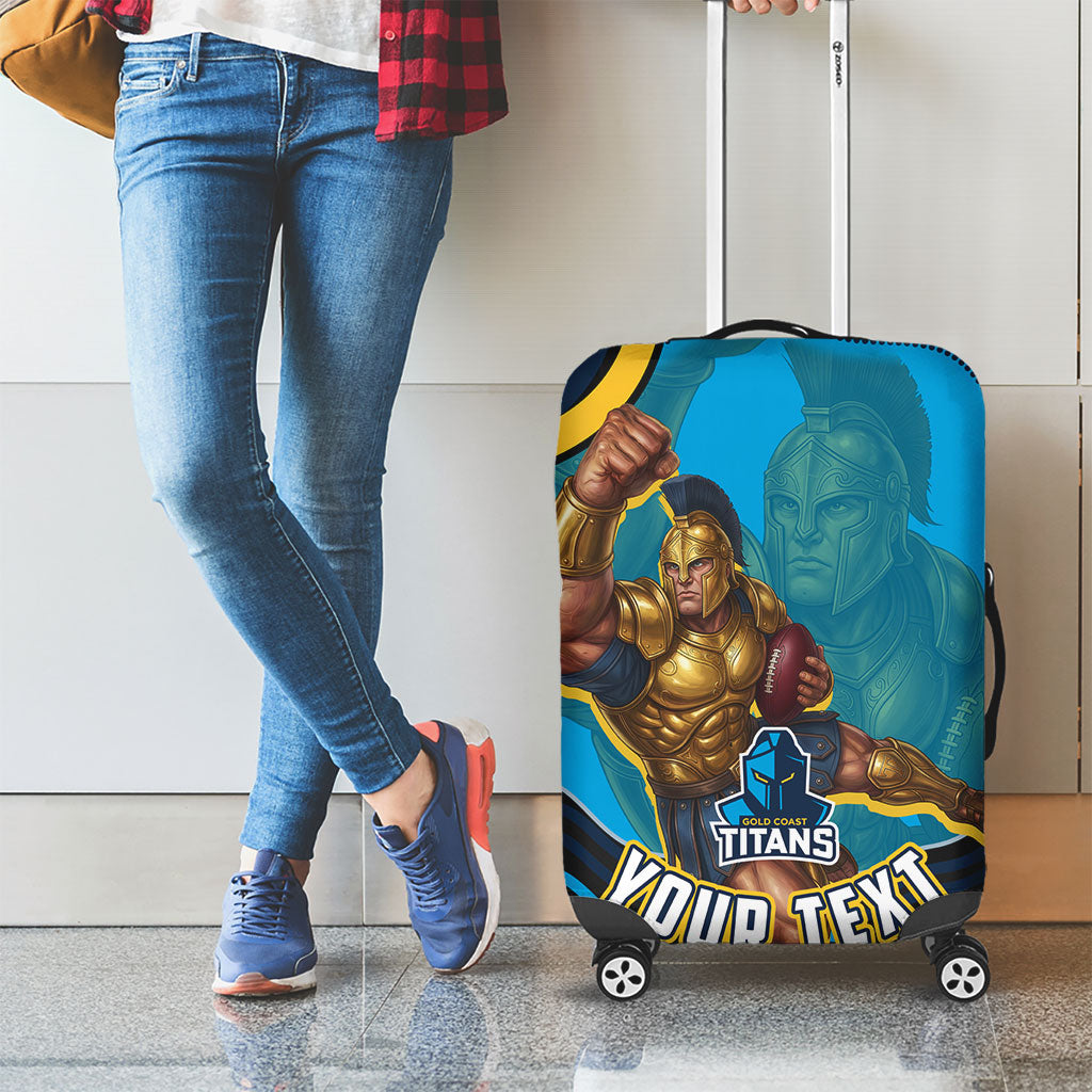 Personalized North Queensland Cowboys Luggage Cover Aboriginal Dot Art - Dreamtime Rugby Mascot