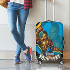 Personalized North Queensland Cowboys Luggage Cover Aboriginal Dot Art - Dreamtime Rugby Mascot