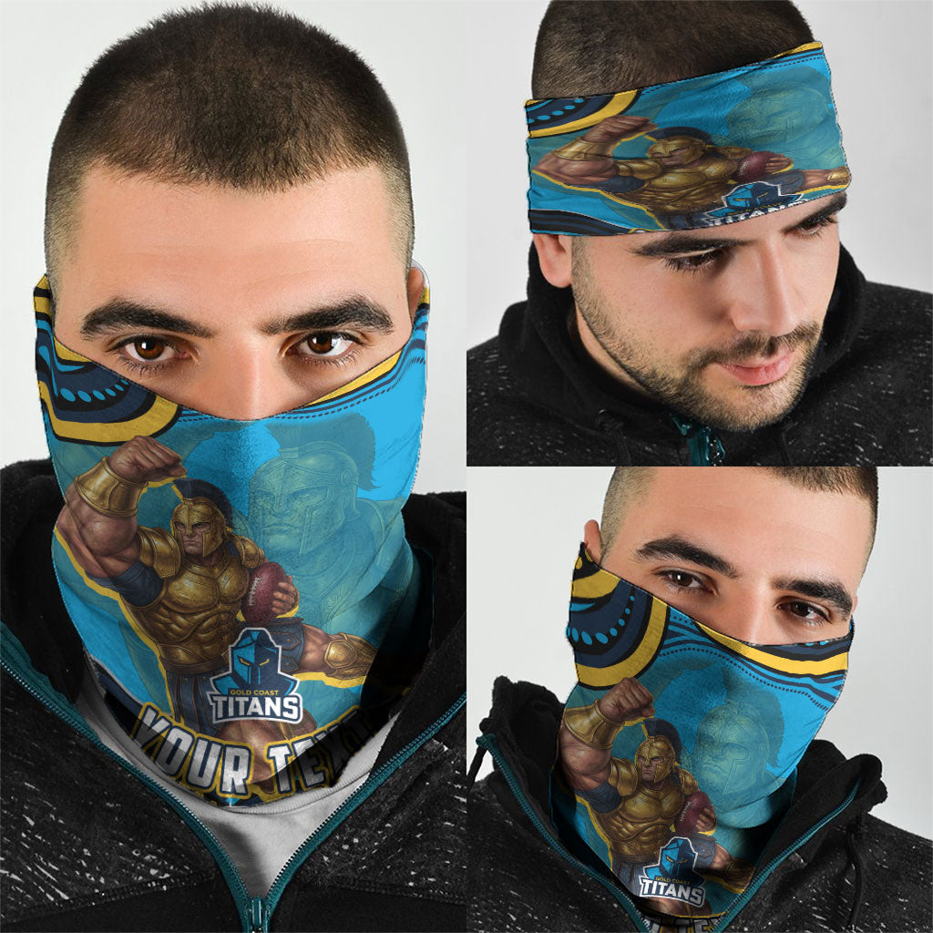 Personalized North Queensland Cowboys Neck Gaiter Aboriginal Dot Art - Dreamtime Rugby Mascot