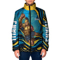 Personalized North Queensland Cowboys Padded Jacket Aboriginal Dot Art - Dreamtime Rugby Mascot