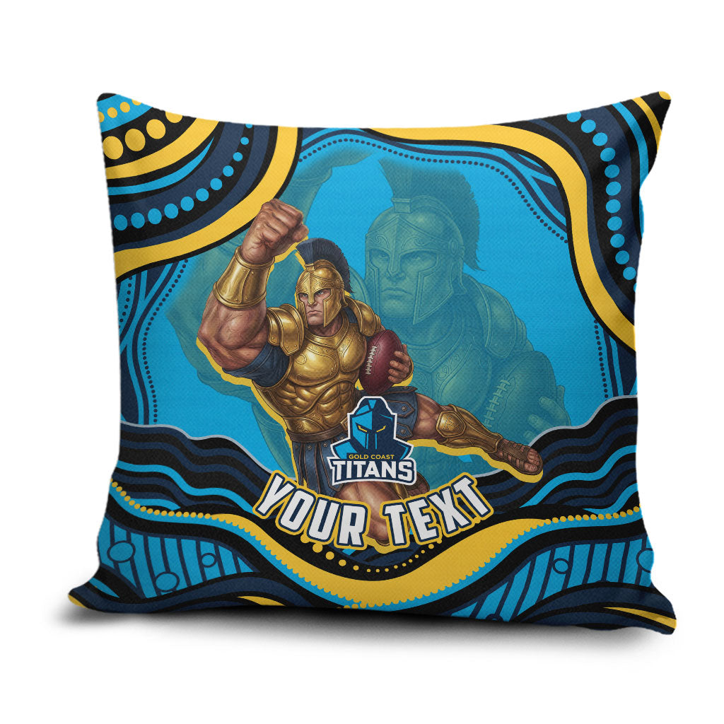 Personalized North Queensland Cowboys Pillow Cover Aboriginal Dot Art - Dreamtime Rugby Mascot