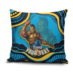 Personalized North Queensland Cowboys Pillow Cover Aboriginal Dot Art - Dreamtime Rugby Mascot