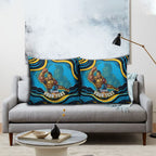 Personalized North Queensland Cowboys Pillow Cover Aboriginal Dot Art - Dreamtime Rugby Mascot