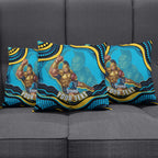 Personalized North Queensland Cowboys Pillow Cover Aboriginal Dot Art - Dreamtime Rugby Mascot
