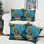 Personalized North Queensland Cowboys Pillow Cover Aboriginal Dot Art - Dreamtime Rugby Mascot