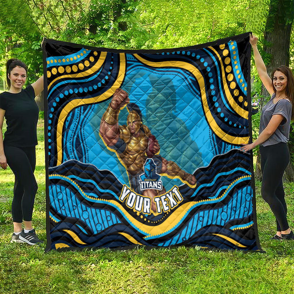 Personalized North Queensland Cowboys Quilt Aboriginal Dot Art - Dreamtime Rugby Mascot