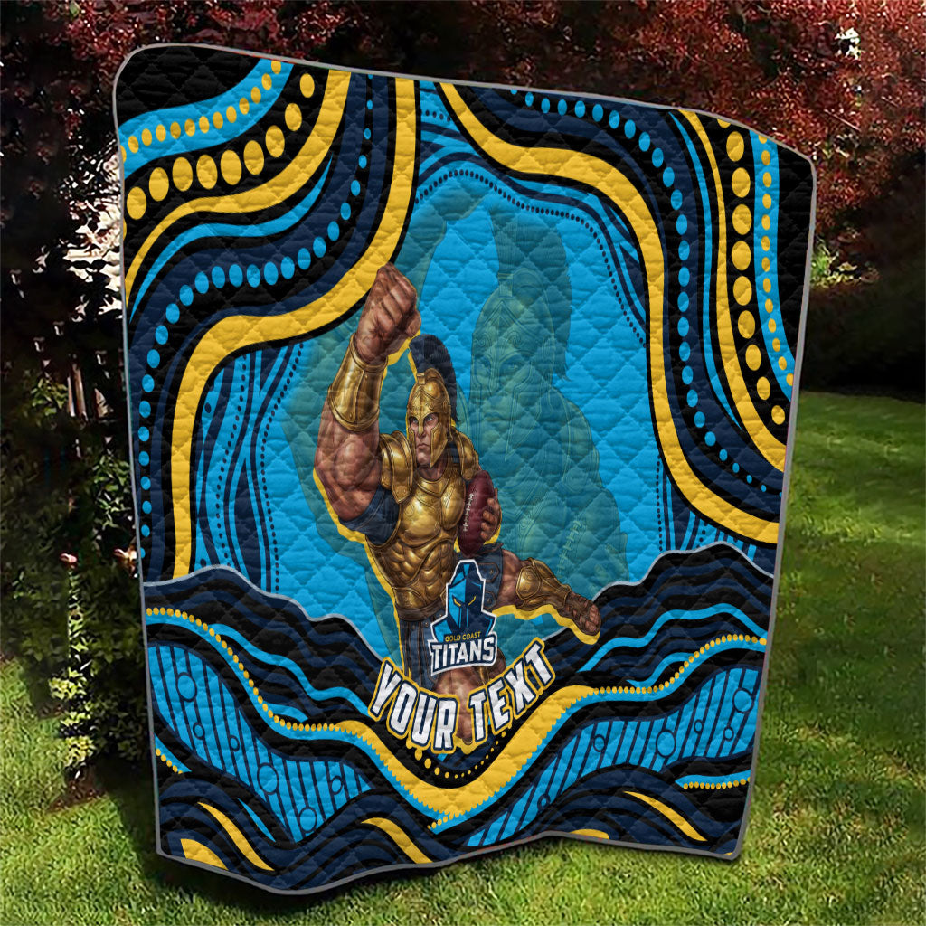 Personalized North Queensland Cowboys Quilt Aboriginal Dot Art - Dreamtime Rugby Mascot