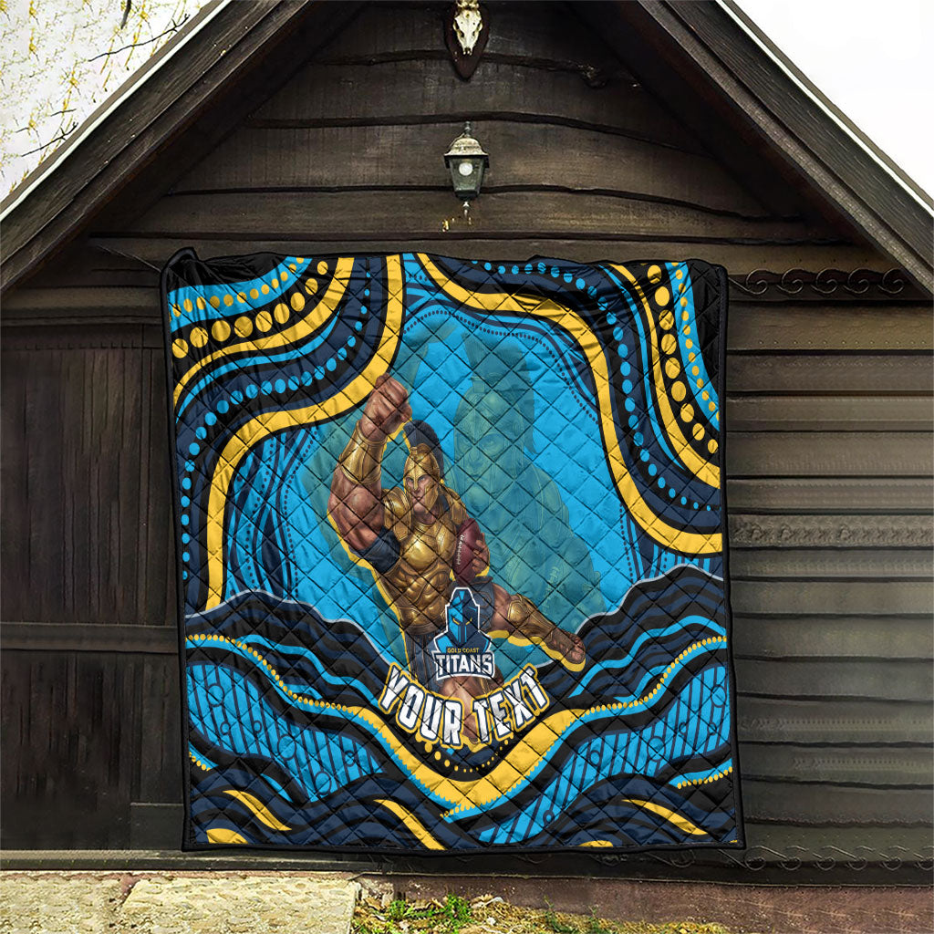Personalized North Queensland Cowboys Quilt Aboriginal Dot Art - Dreamtime Rugby Mascot