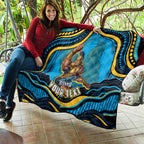Personalized North Queensland Cowboys Quilt Aboriginal Dot Art - Dreamtime Rugby Mascot
