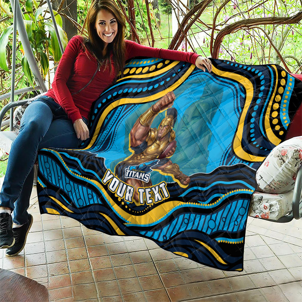 Personalized North Queensland Cowboys Quilt Aboriginal Dot Art - Dreamtime Rugby Mascot