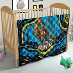 Personalized North Queensland Cowboys Quilt Aboriginal Dot Art - Dreamtime Rugby Mascot