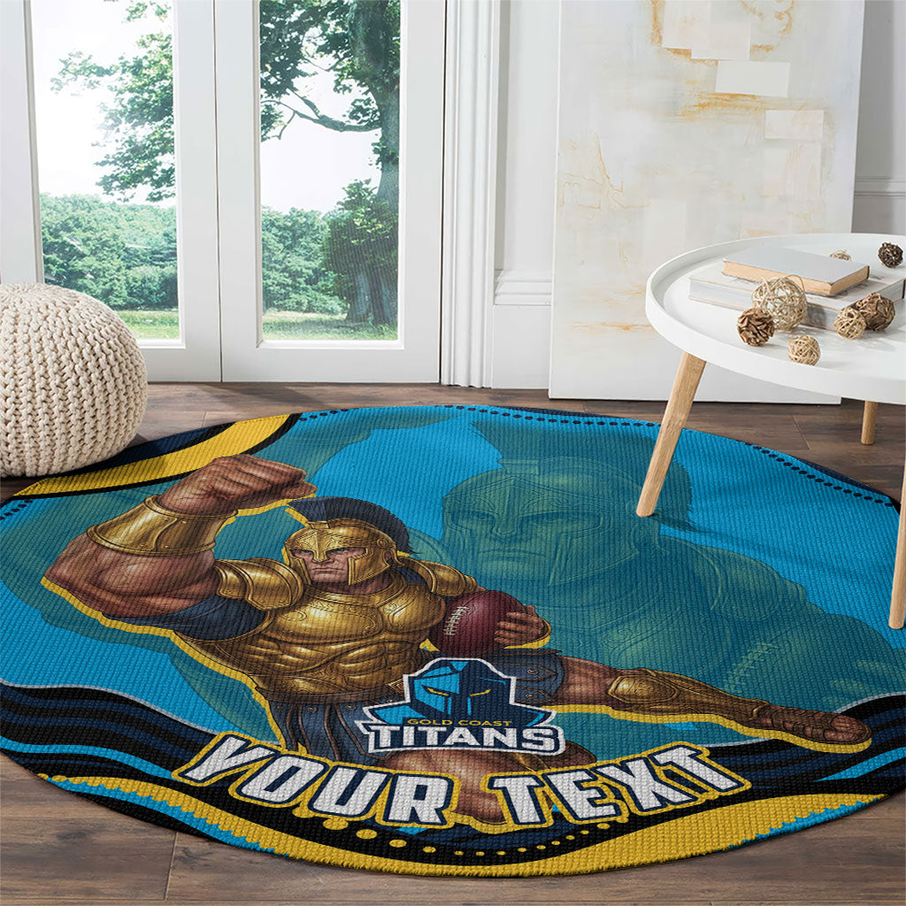 Personalized North Queensland Cowboys Round Carpet Aboriginal Dot Art - Dreamtime Rugby Mascot