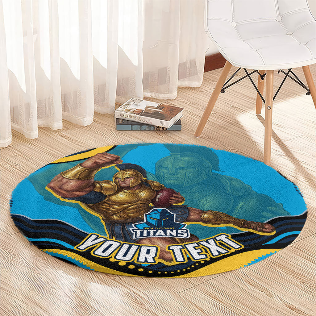 Personalized North Queensland Cowboys Round Carpet Aboriginal Dot Art - Dreamtime Rugby Mascot