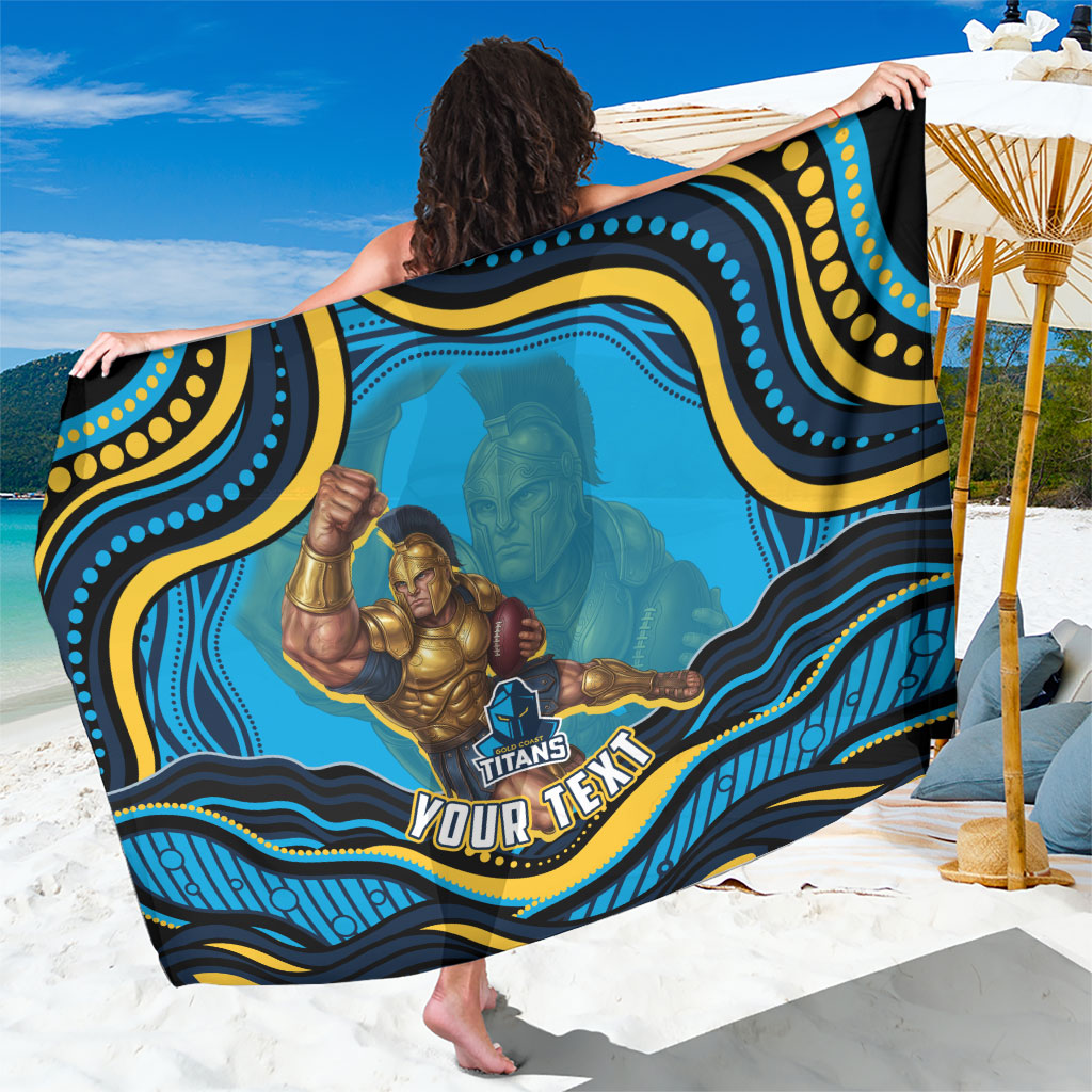 Personalized North Queensland Cowboys Sarong Aboriginal Dot Art - Dreamtime Rugby Mascot