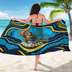 Personalized North Queensland Cowboys Sarong Aboriginal Dot Art - Dreamtime Rugby Mascot