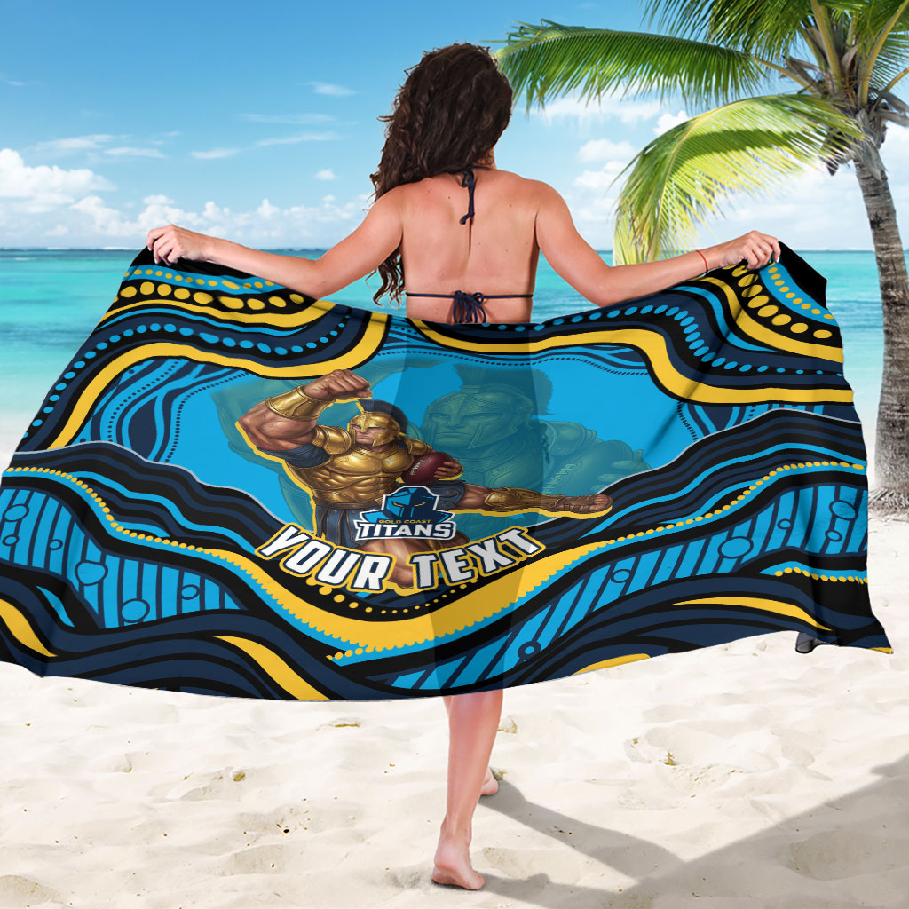 Personalized North Queensland Cowboys Sarong Aboriginal Dot Art - Dreamtime Rugby Mascot