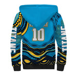 Personalized North Queensland Cowboys Sherpa Hoodie Aboriginal Dot Art - Dreamtime Rugby Mascot