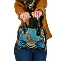 Personalized North Queensland Cowboys Shoulder Handbag Aboriginal Dot Art - Dreamtime Rugby Mascot