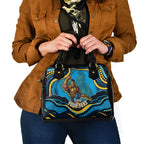 Personalized North Queensland Cowboys Shoulder Handbag Aboriginal Dot Art - Dreamtime Rugby Mascot