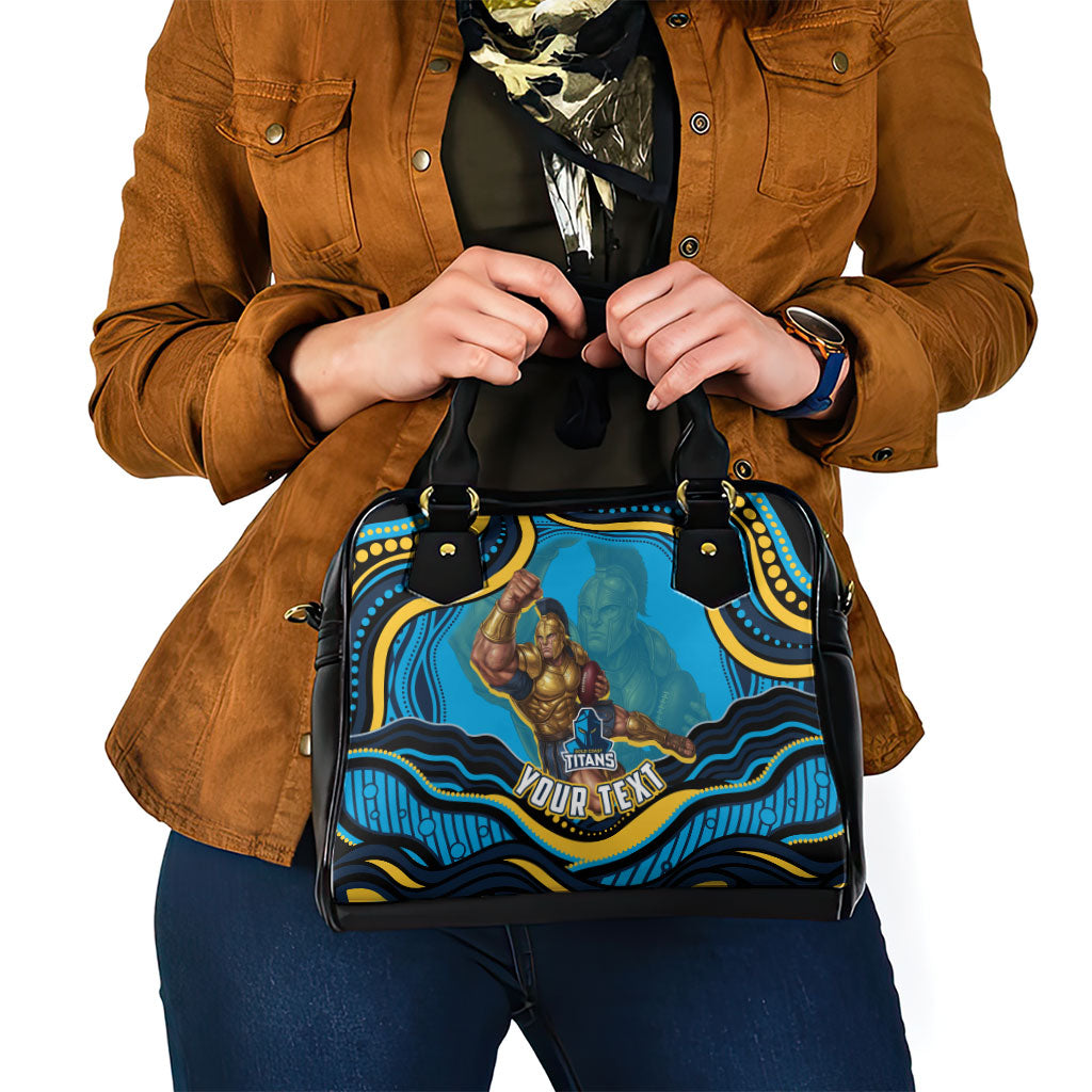 Personalized North Queensland Cowboys Shoulder Handbag Aboriginal Dot Art - Dreamtime Rugby Mascot
