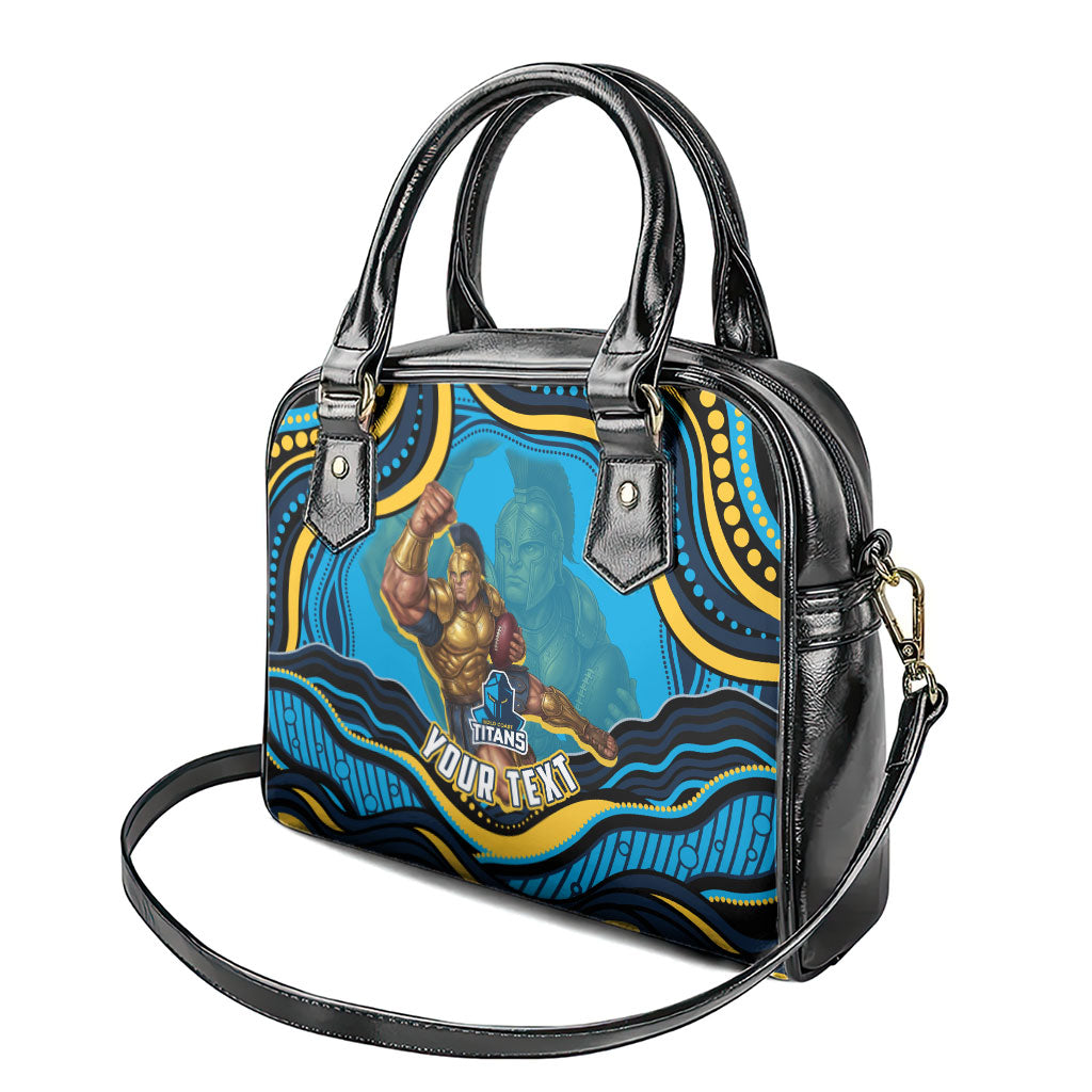 Personalized North Queensland Cowboys Shoulder Handbag Aboriginal Dot Art - Dreamtime Rugby Mascot