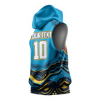 Personalized North Queensland Cowboys Sleeveless Hoodie Aboriginal Dot Art - Dreamtime Rugby Mascot