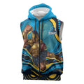Personalized North Queensland Cowboys Sleeveless Zip Hoodie Aboriginal Dot Art - Dreamtime Rugby Mascot