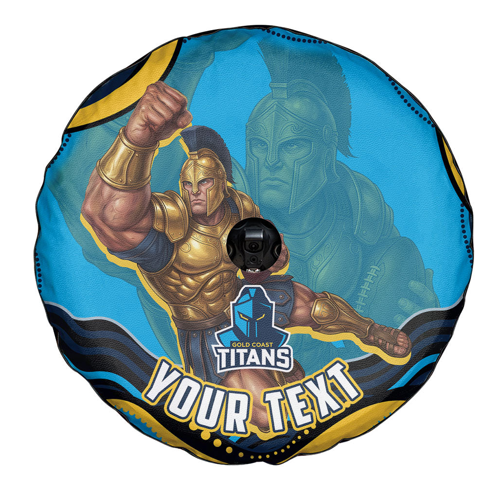 Personalized North Queensland Cowboys Spare Tire Cover Aboriginal Dot Art - Dreamtime Rugby Mascot