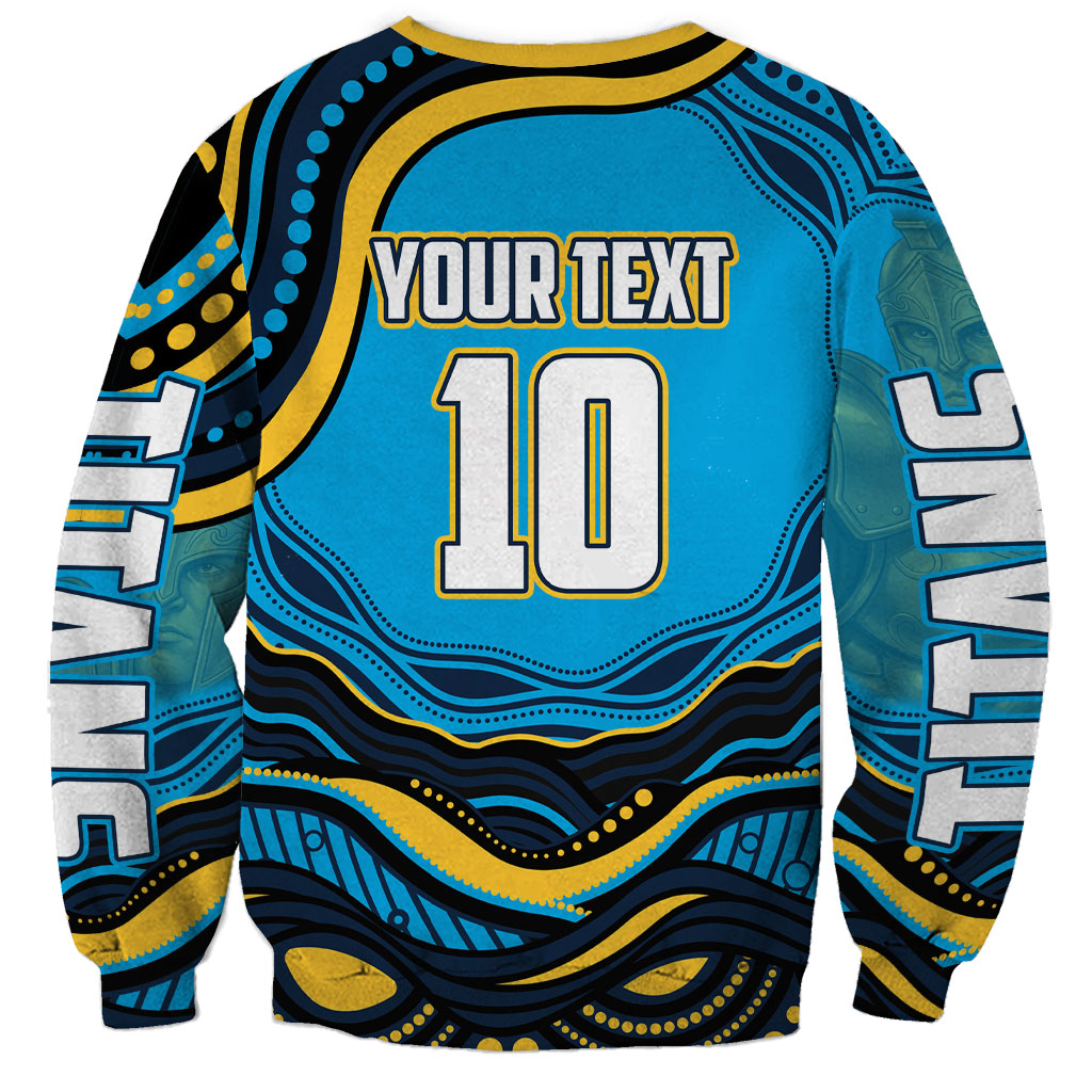 Personalized North Queensland Cowboys Sweatshirt Aboriginal Dot Art - Dreamtime Rugby Mascot